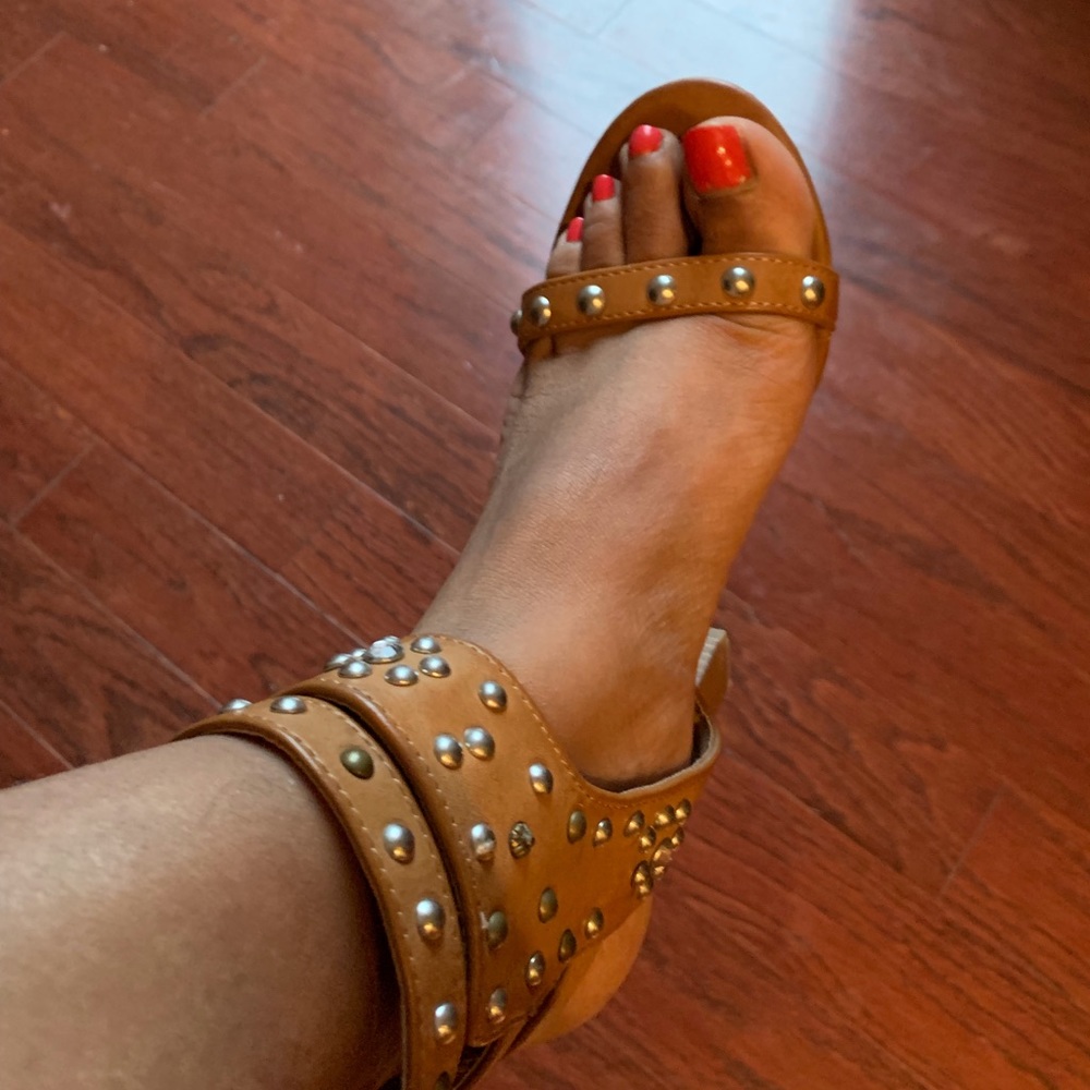 Tan Studded Heels